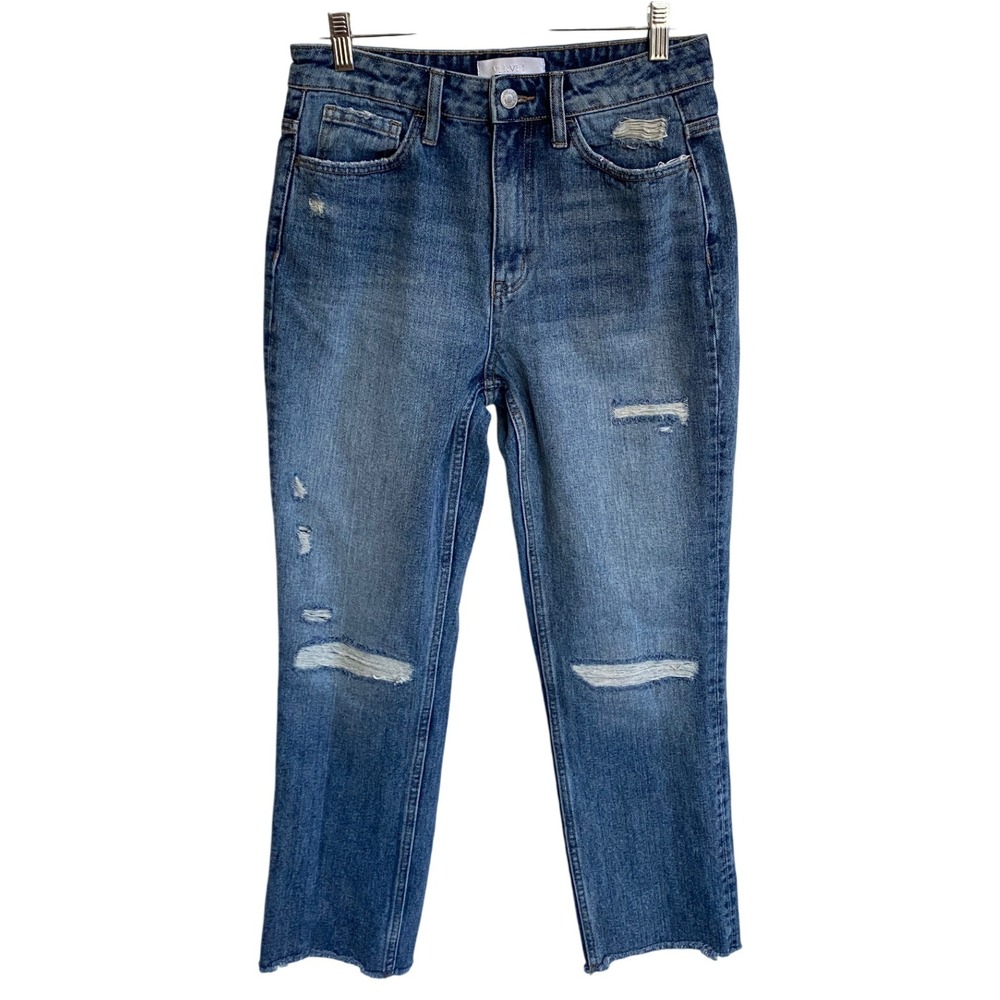 Vervet Blue Women's Cotton Jeans 27X27" Distressed Raw Hem - Excellent